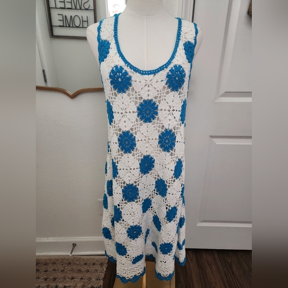 Roller Rabbit Dresses & Skirts - Roller Rabbit Blue and White Crochet Dress